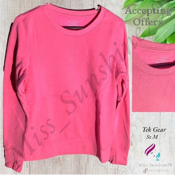 Tek Gear - Sz M - super soft inside and out Sweatshirt - neon pink - very bright - Picture 1 of 5